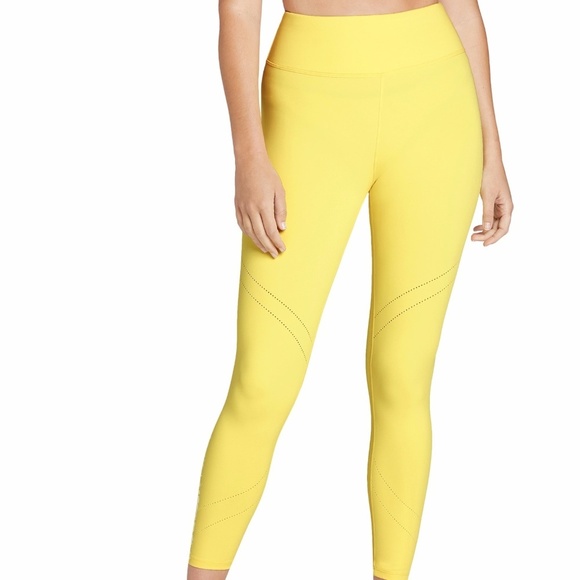 Yellow Ankle Cropped Activewear Tights 